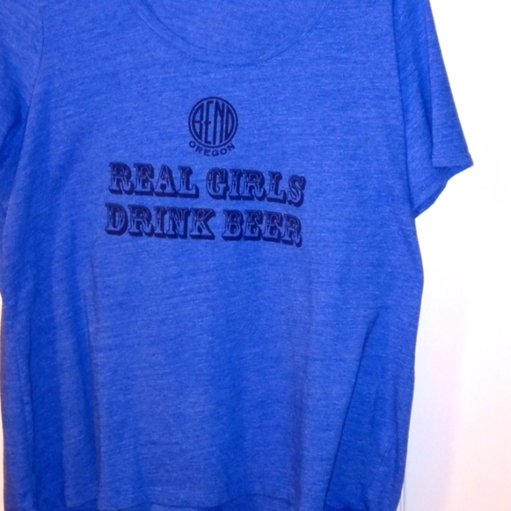 Blue, Real Girls Drink Beer top, size XXL